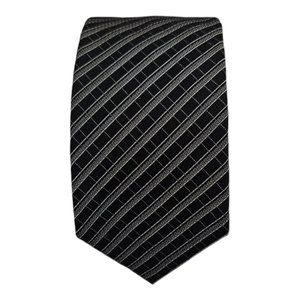 HUGO BOSS Black Plaids & Checks Silk Slim Tie ITALY 58"/ 2" EC